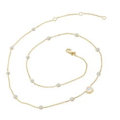 Unique Diamonds By The Yard Necklace 14K Yellow Gold 1.8 Carats Adjustable Length 14 Unique Diamonds By The Yard Necklace 14K Yellow Gold 1.8 Carats Adjustable Length -Invicta Jewelry Store unique diamonds by the yard necklace in 14k gold 18 carats adjustable length 000997 back yellow