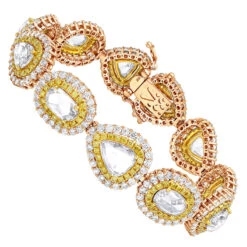 Unique High End Diamond Bracelet For Ladies 18K White Gold 20 Carats -Invicta Jewelry Store unique high end diamond bracelet for ladies in 18k gold 20 carats 804013 ro