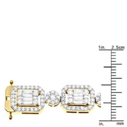 Unique Diamond Necklace For Women 10K Yellow Gold 17 Carats -Invicta Jewelry Store unique ladies diamond necklace 14k gold 17 carats baguette round diamonds ruler yellow