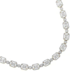 Unique Diamond Necklace For Women 10K Yellow Gold 17 Carats
