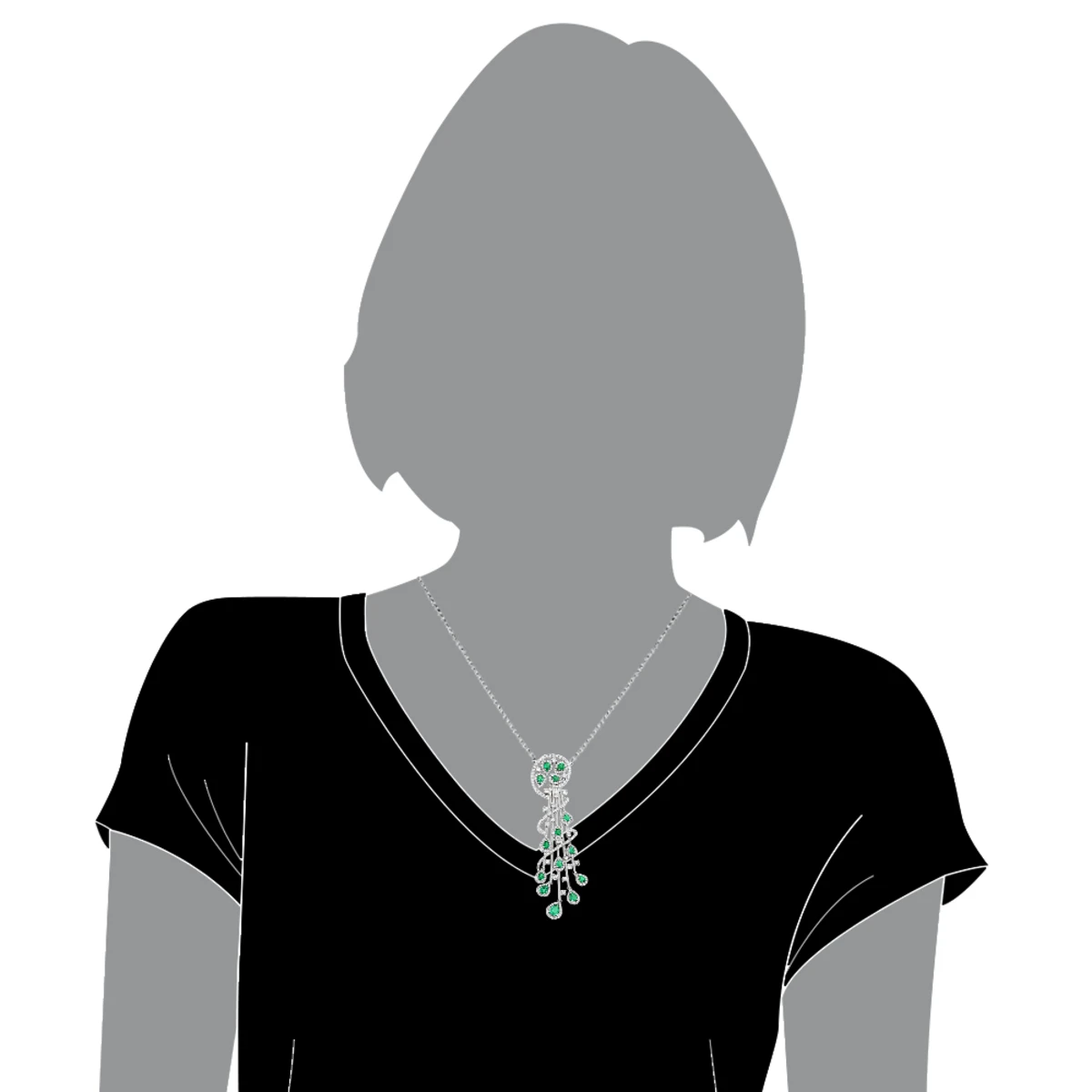 Unique Ladies Peridot Diamond Chandelier Teardrop Necklace 18K White Gold 3ct 7 Unique Ladies Peridot Diamond Chandelier Teardrop Necklace 18K White Gold 3ct - Image 5