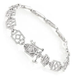 Unique Ladies Round Diamond Bracelet 14K White Gold 1.3ct 10 Unique Ladies Round Diamond Bracelet 14K White Gold 1.3ct -Invicta Jewelry Store unique ladies round diamond bracelet 14k gold 13ct backwh