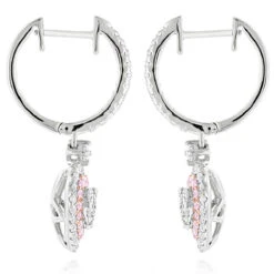 Unique Luxurman Drop Earrings White & Pink Diamond Heart Earrings 14K White Gold 11 Unique Luxurman Drop Earrings White & Pink Diamond Heart Earrings 14K White Gold -Invicta Jewelry Store unique luxurman drop earrings white pink diamond heart earrings 14k gold backwh