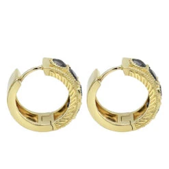 Unique Diamond Hoop Earrings Large Black Diamond Huggies 14K Yellow Gold 3ct 11 Unique Diamond Hoop Earrings Large Black Diamond Huggies 14K Yellow Gold 3ct -Invicta Jewelry Store unique small diamond hoop earring black diamond huggies in 14k gold 085ct 4 backye