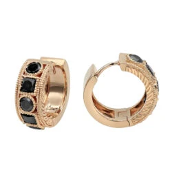 Unique Diamond Hoop Earrings Large Black Diamond Huggies 14K Yellow Gold 3ct 10 Unique Diamond Hoop Earrings Large Black Diamond Huggies 14K Yellow Gold 3ct -Invicta Jewelry Store unique small diamond hoop earring black diamond huggies in 14k gold 085ct 4 ro