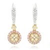 Unique White Yellow Pink Diamond Drop Earrings For Women 1 Carat 14K White Gold 2 Unique White Yellow Pink Diamond Drop Earrings For Women 1 Carat 14K White Gold -Invicta Jewelry Store unique white yellow pink diamond drop earrings for women 09ct 14k gold mainwh