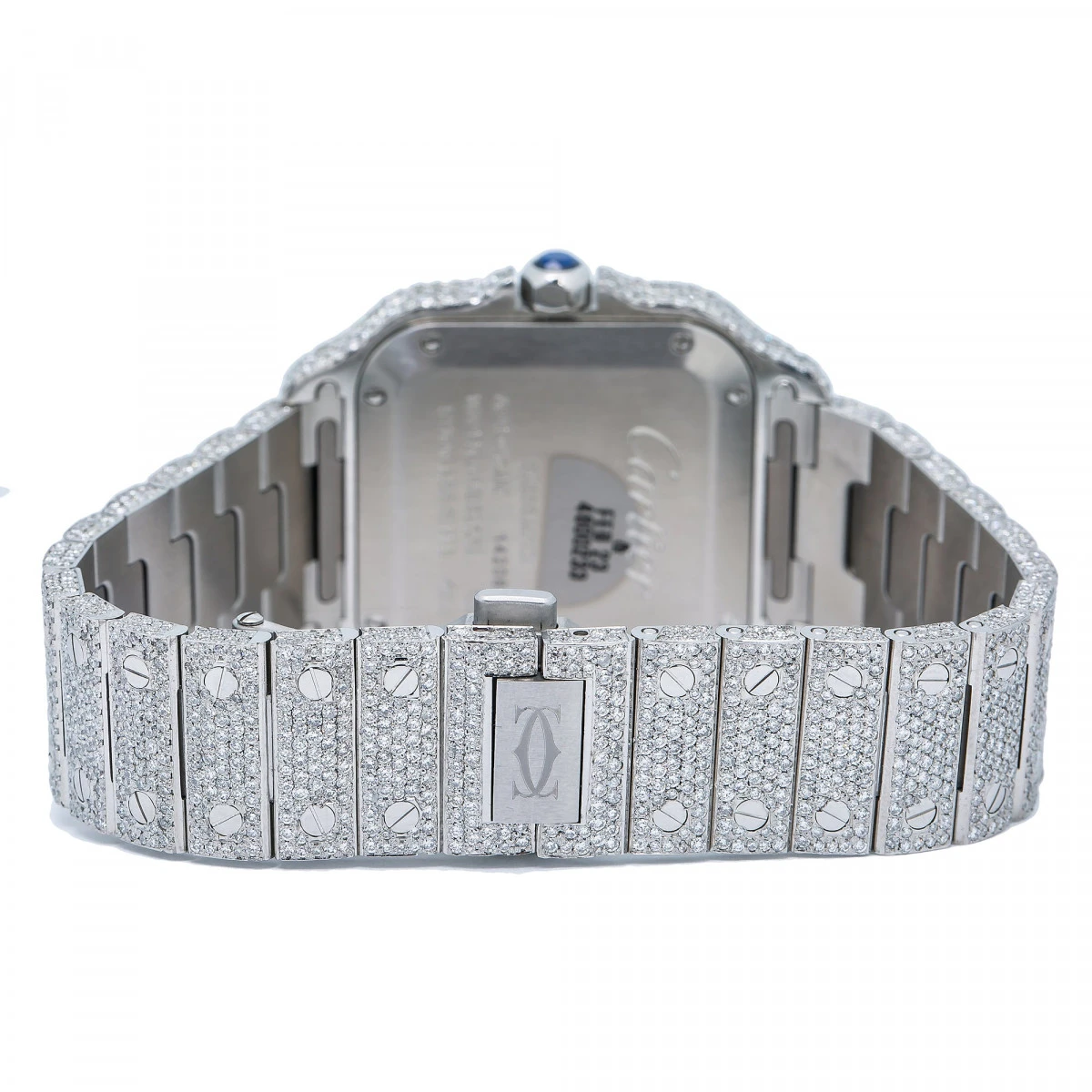Unisex Diamond Watch Cartier Santos De Cartier 35mm Rose Dial 6 Unisex Diamond Watch Cartier Santos De Cartier 35mm Rose Dial - Image 4