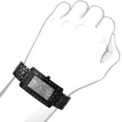 Black JoJino Women's Diamond Watch Rectangular Shape Iced Out Black Dial 0.25ct -Invicta Jewelry Store watches black jojino womens diamond watch rectangular shape iced out black dial 025ct 968793 bod