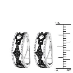 White And Black Diamond Hoop Earrings 0.9 Ct 14K White Gold 12 White And Black Diamond Hoop Earrings 0.9 Ct 14K White Gold -Invicta Jewelry Store white and black diamond hoop earrings 095ct 14k gold p 48289 rulerwh