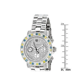 White Blue Yellow Diamond Watch By LUXURMAN 2.75ct Ladies 11 White Blue Yellow Diamond Watch By LUXURMAN 2.75ct Ladies -Invicta Jewelry Store white blue yellow diamond watch by luxurman 275ct ladies p 45988 ruler