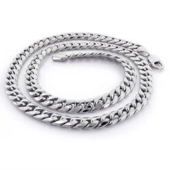 10K White Gold Miami Cuban Link Chain In 22-40in 11mm