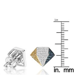 White Yellow Blue Diamond Earrings 0.30ct Silver 9 White Yellow Blue Diamond Earrings 0.30ct Silver -Invicta Jewelry Store white yellow blue diamond earrings 040ct silver p 45187 ruler