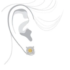 White Yellow Diamond Stud Earrings 0.33ct Sterling Silver -Invicta Jewelry Store white yellow diamond stud earrings 05ct sterling silver 3