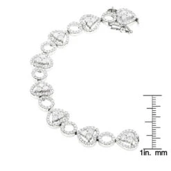 Women's 14K White Gold Designer Diamond Heart Bracelet 4.35ct 14 Women's 14K White Gold Designer Diamond Heart Bracelet 4.35ct -Invicta Jewelry Store womens 14k gold designer diamond heart bracelet 435ct p 6482 rulerwh