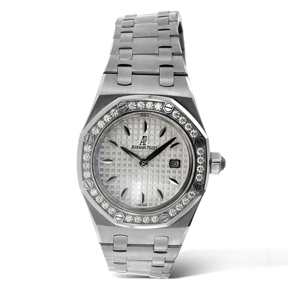 Women's Diamond Watch Audemars Piguet Royal Oak 33mm Silver Tone Dial 3 Women's Diamond Watch Audemars Piguet Royal Oak 33mm Silver Tone Dial