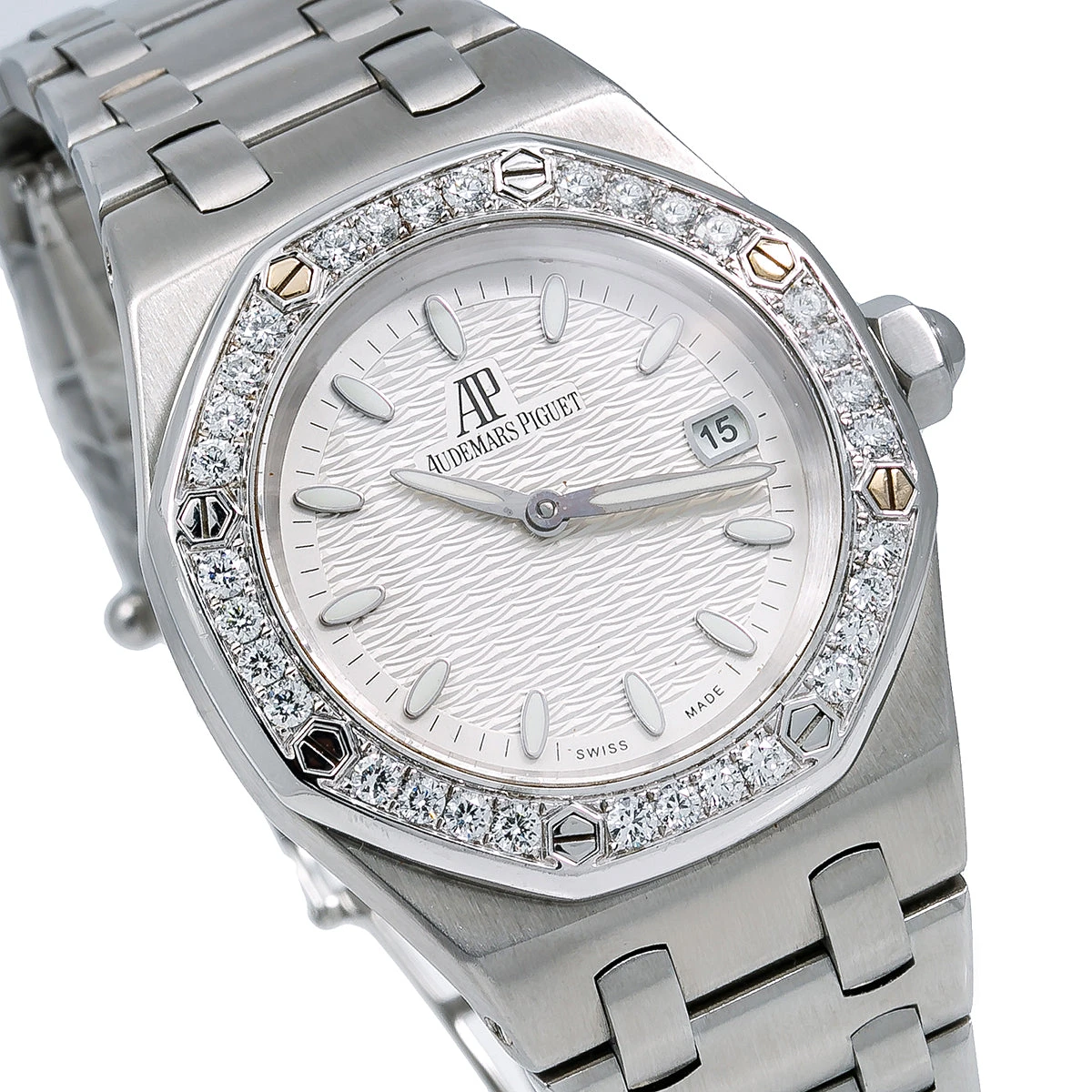 Women's Diamond Audemars Piguet Watch Royal Oak 33mm Silver Tone Dial Diamond Bezel 4 Women's Diamond Audemars Piguet Watch Royal Oak 33mm Silver Tone Dial Diamond Bezel - Image 2