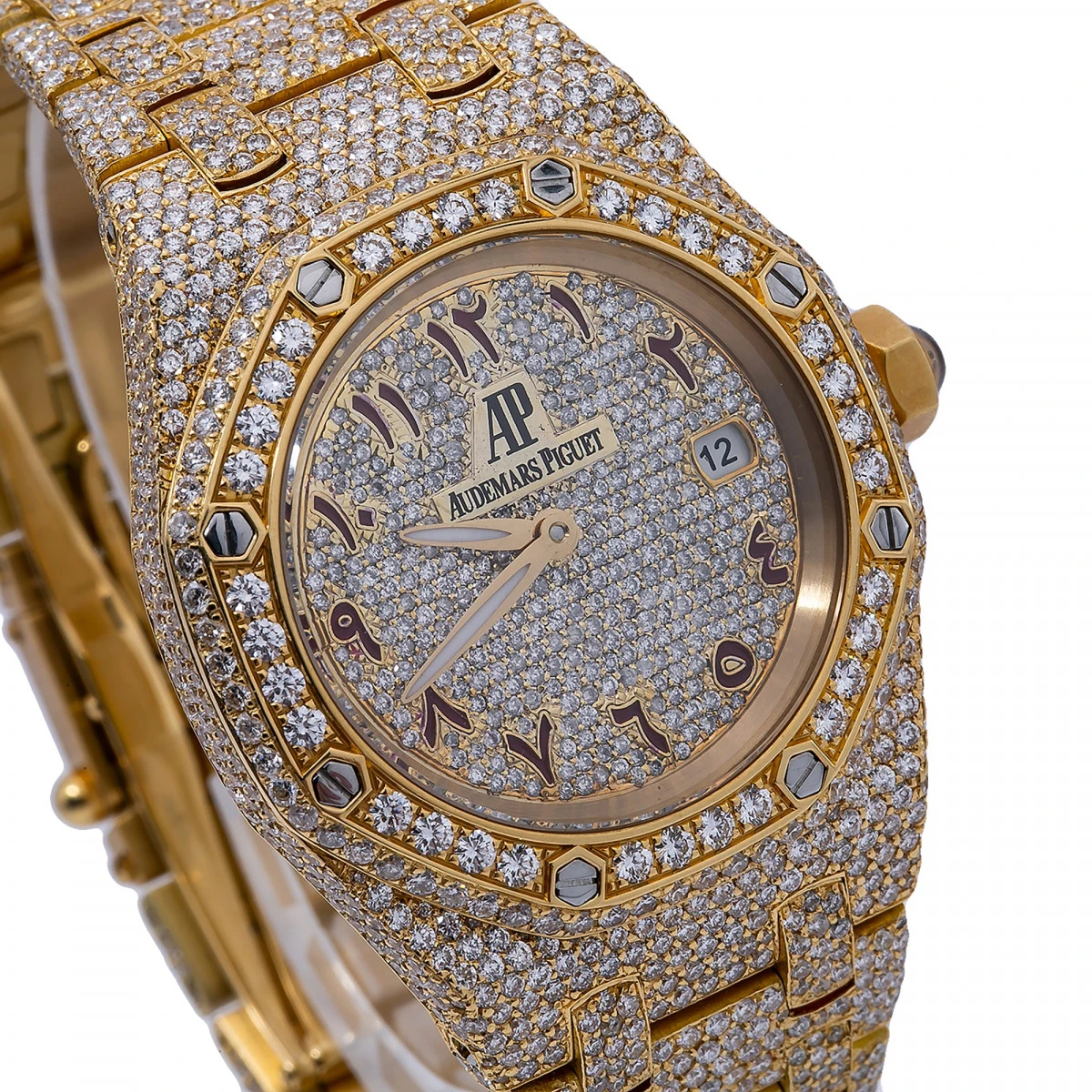 Women's 18K Gold Diamond Watch Audemars Piguet Royal Oak Champagne Dial W00905 4 Women's 18K Gold Diamond Watch Audemars Piguet Royal Oak Champagne Dial W00905 - Image 2