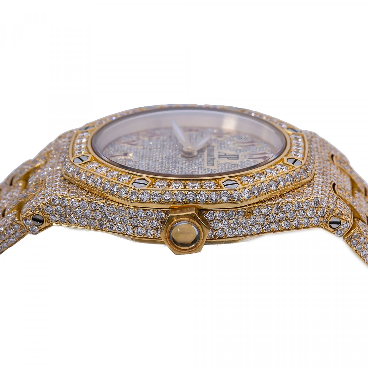 Women's 18K Gold Diamond Watch Audemars Piguet Royal Oak Champagne Dial W00905 5 Women's 18K Gold Diamond Watch Audemars Piguet Royal Oak Champagne Dial W00905 - Image 3
