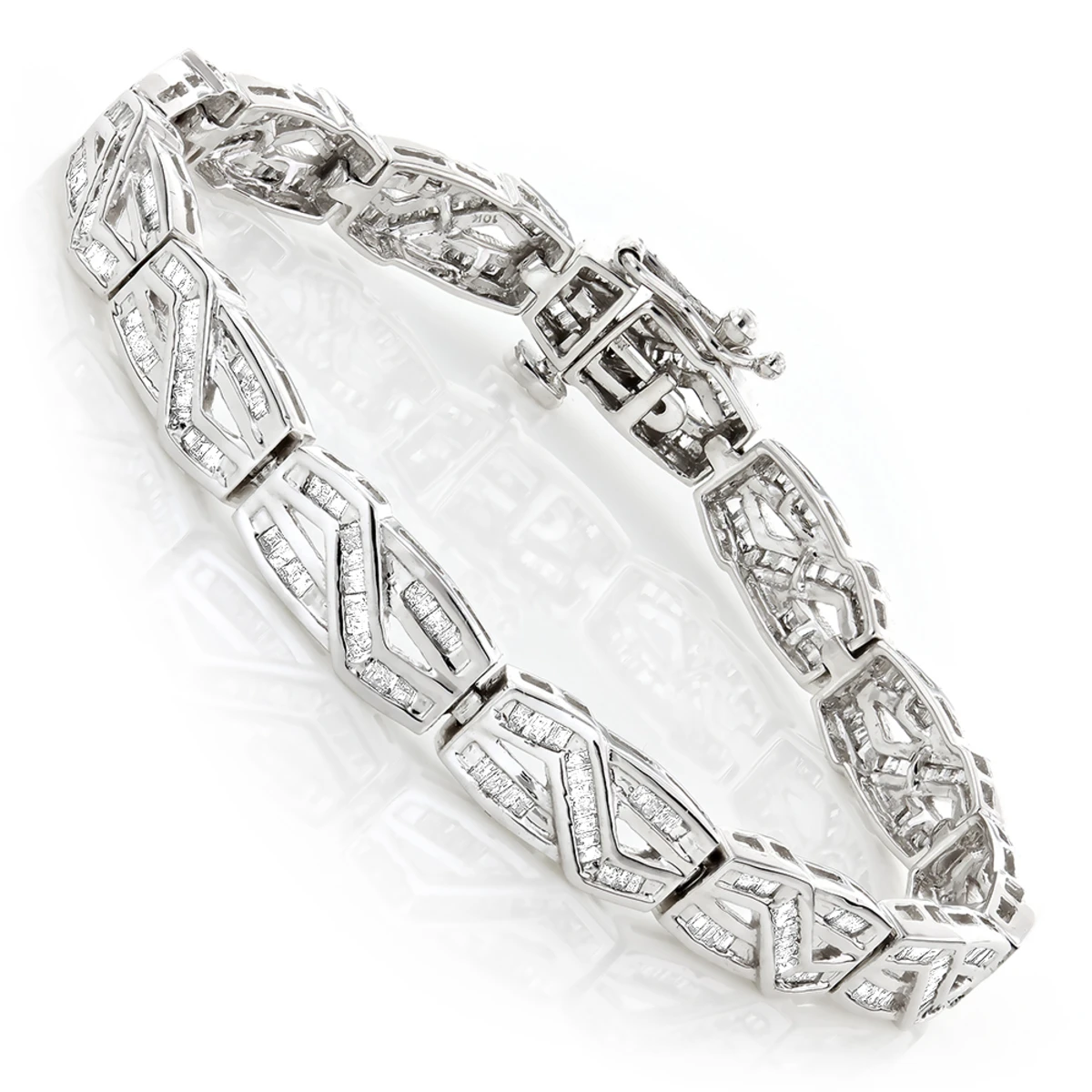 Women's Infinity Baguette Diamond Bracelet 2.84ct 3 Women's Infinity Baguette Diamond Bracelet 2.84ct