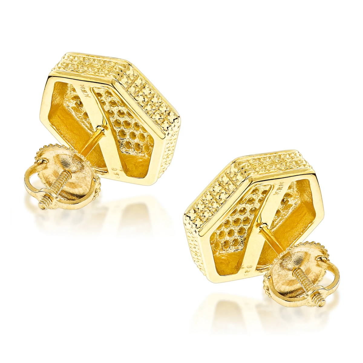 Large Yellow Diamond Earrings 0.75ct Sterling Silver 4 Large Yellow Diamond Earrings 0.75ct Sterling Silver - Image 2