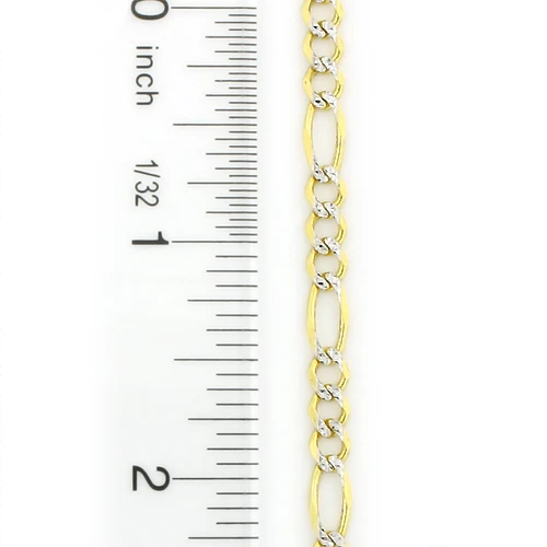 10K Yellow Gold Diamond Cut Figaro Chain For Men 4.5mm 22-24in 6 10K Yellow Gold Diamond Cut Figaro Chain For Men 4.5mm 22-24in - Image 4