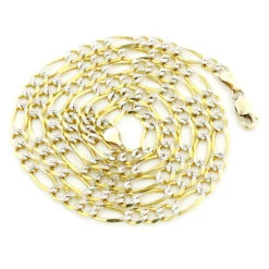 10K Yellow Gold Diamond Cut Figaro Chain 5.5mm 22-24in