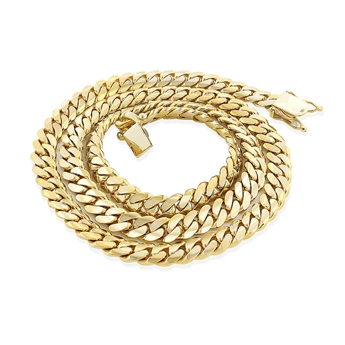 14K Yellow Gold Miami Cuban Link Curb Chain For Men 4mm 22-40in 4 14K Yellow Gold Miami Cuban Link Curb Chain For Men 4mm 22-40in - Image 2
