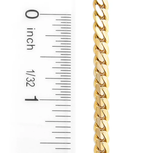 14K Yellow Gold Miami Cuban Link Curb Chain For Men 4mm 22-40in 5 14K Yellow Gold Miami Cuban Link Curb Chain For Men 4mm 22-40in - Image 3